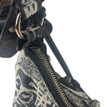 Balenciaga Black/White Leather Le Cagole Graffiti Shoulder Bag