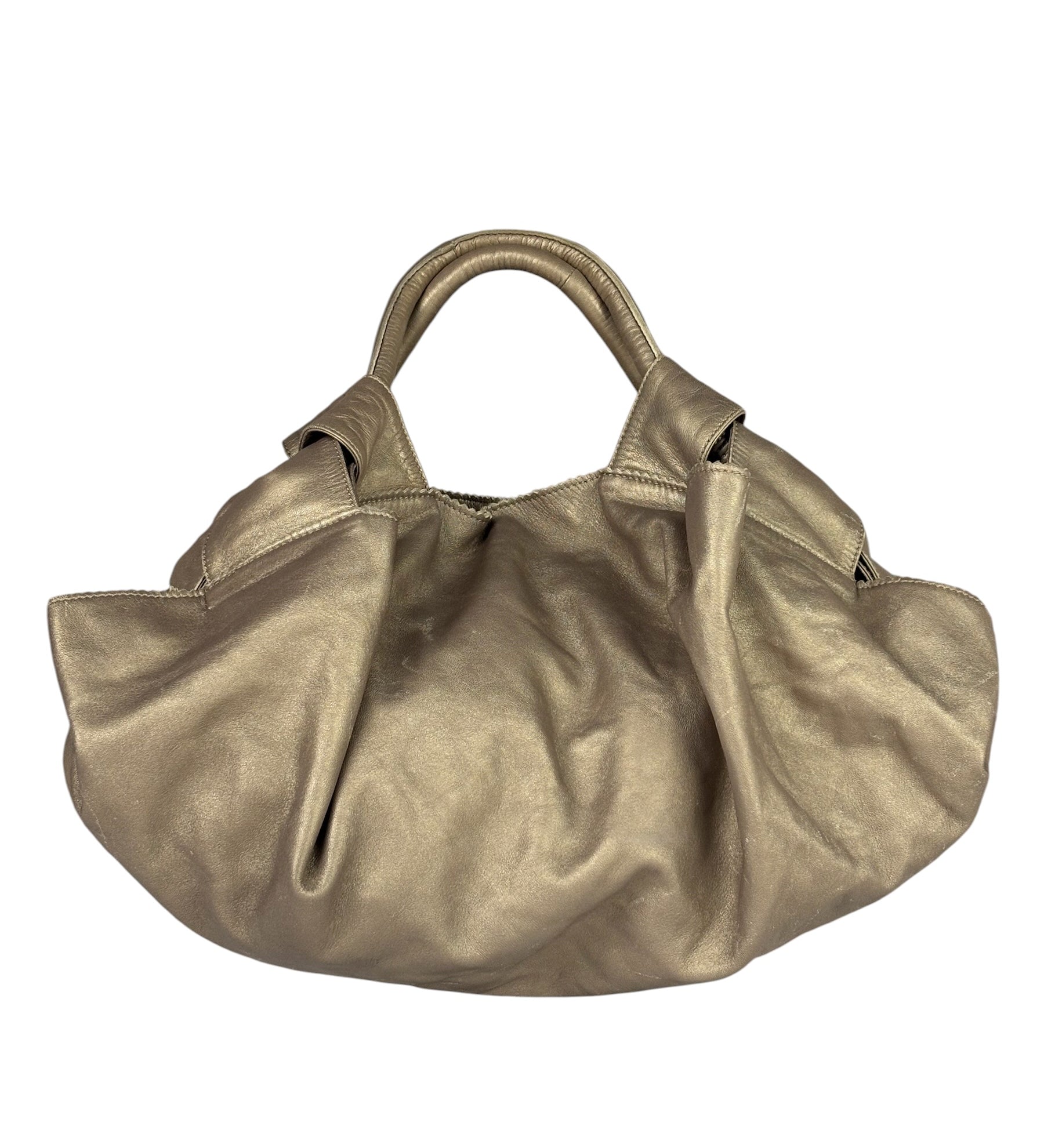 Loewe Metallic Gold Leather Nappa Aire Handbag