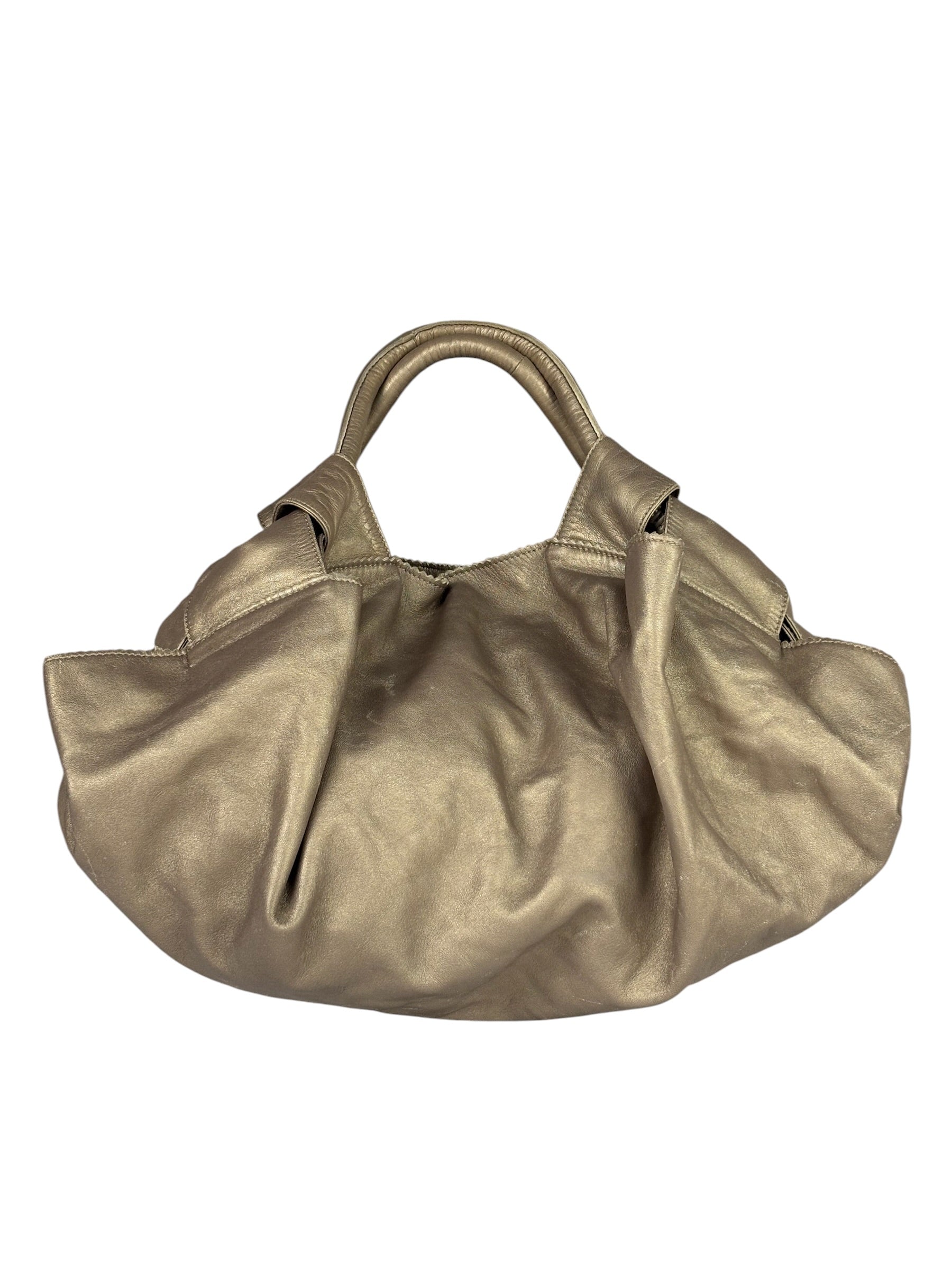 Loewe Metallic Gold Leather Nappa Aire Handbag