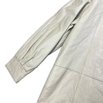 Modéle Chombert Leather Fur Lined Coat Ivory