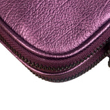 Coach Purple Metallic Studded Leather Zip Pouch