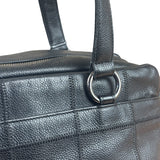 Chanel Black Leather Chocolate Bar Shoulder Bag 2004