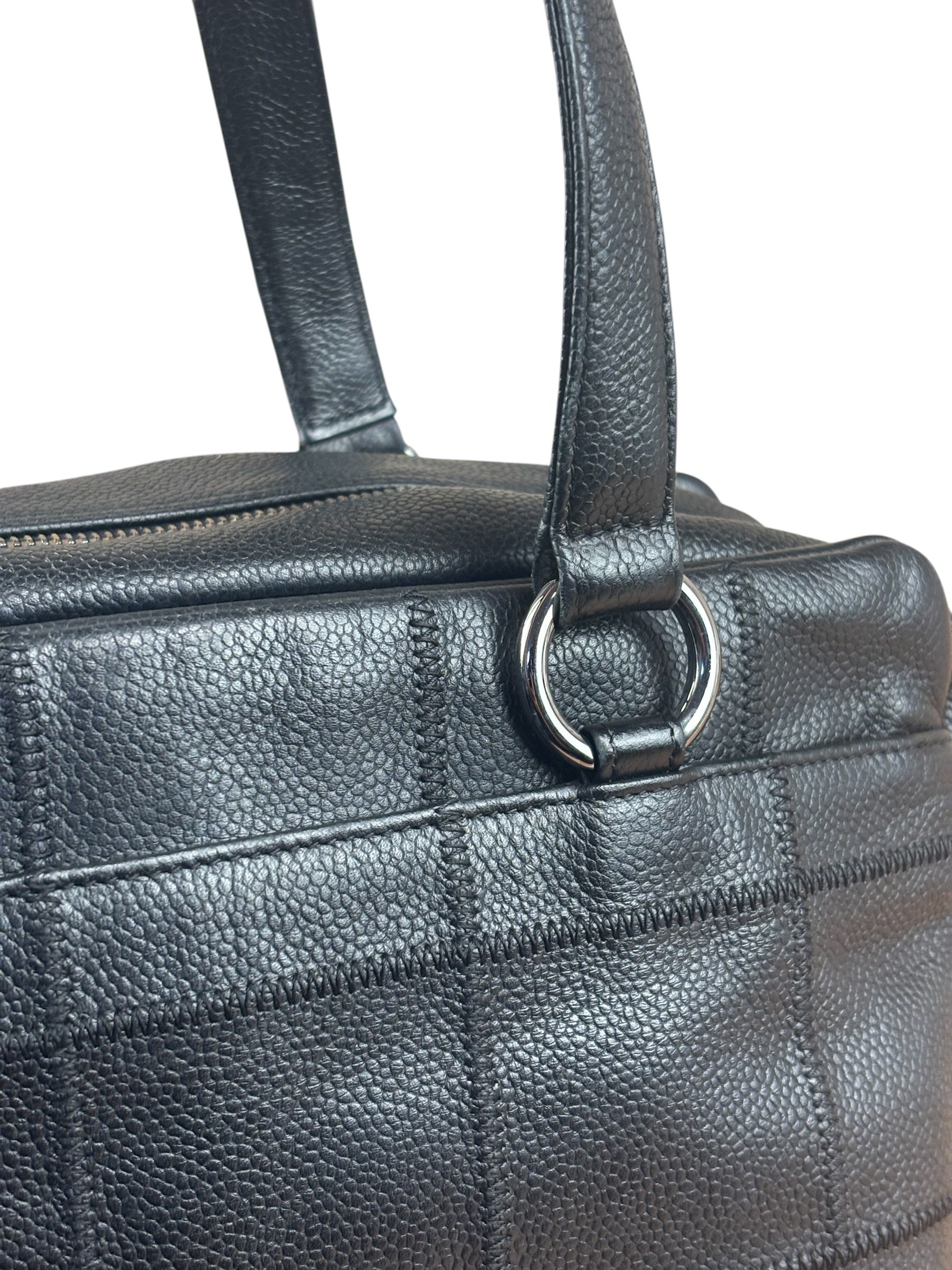 Chanel Black Leather Chocolate Bar Shoulder Bag 2004