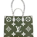 Louis Vuitton Khaki/Green OnTheGo GM Tote