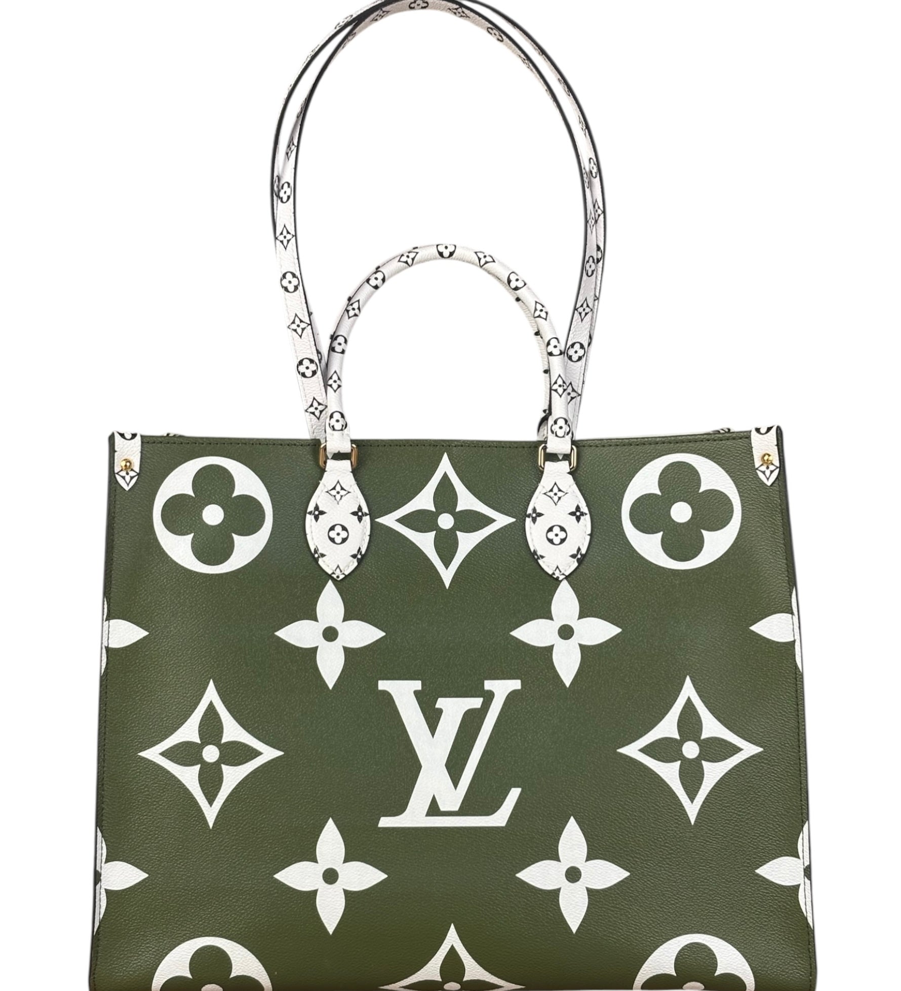 Louis Vuitton Khaki/Green OnTheGo GM Tote