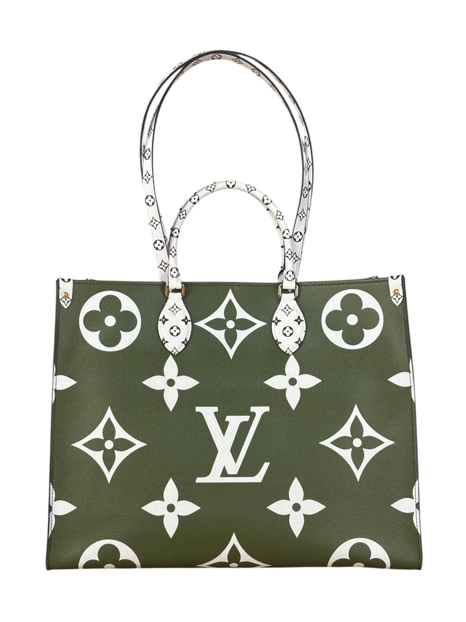 Louis Vuitton Khaki/Green OnTheGo GM Tote