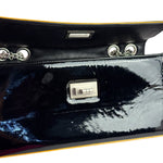 Chanel Black Patent Orange Trim 2.55 Flap 2009