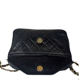 Chanel Vintage Black Quilted Leather CC Camera Bag 1989