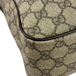 Gucci Brown Leather Trim Supreme Crossbody Bag
