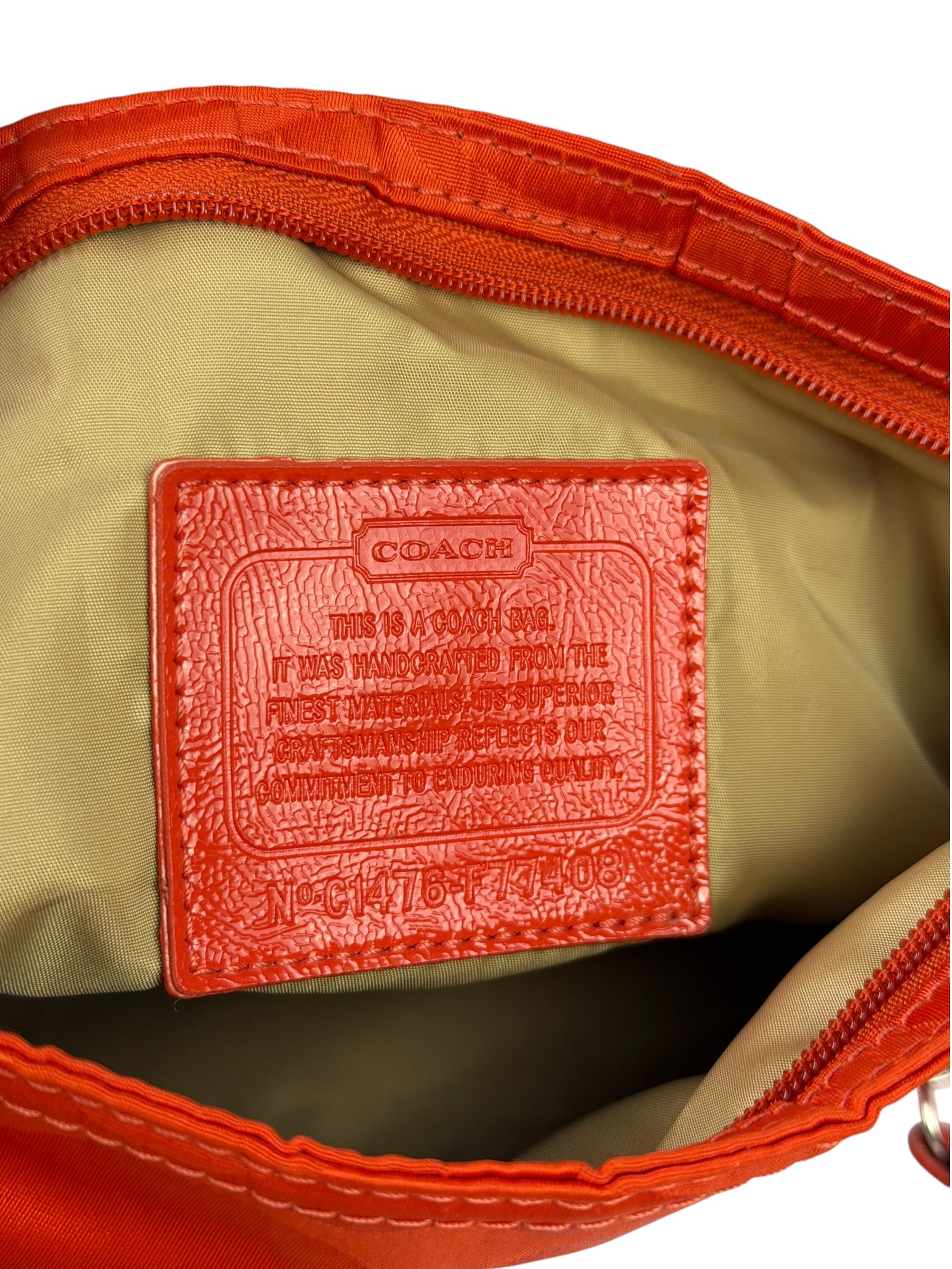 Coach Red/Orange Nylon Getaway Signature File Crossbody