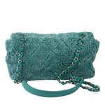 Chanel Mint Green Quilted Terry Cloth Coco Beach Flap Bag 2019