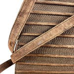 Loewe Vintage Striped Brown Suede Crossbody