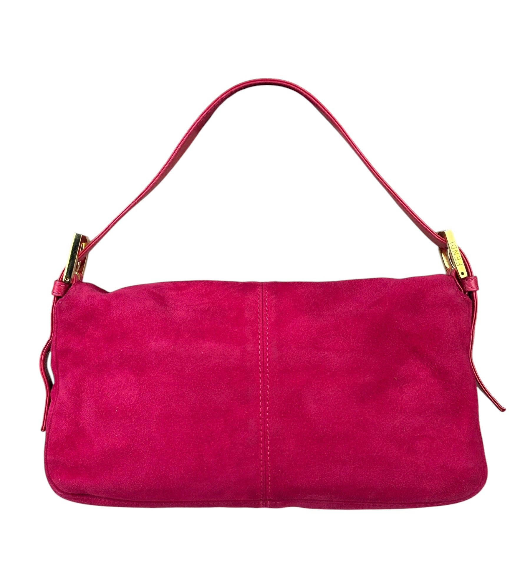 Fendi Pink Suede/Leather Trim Baguette