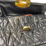 Miu Miu Black Leather Matelasse Shoulder Bag