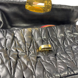 Miu Miu Black Leather Matelasse Shoulder Bag
