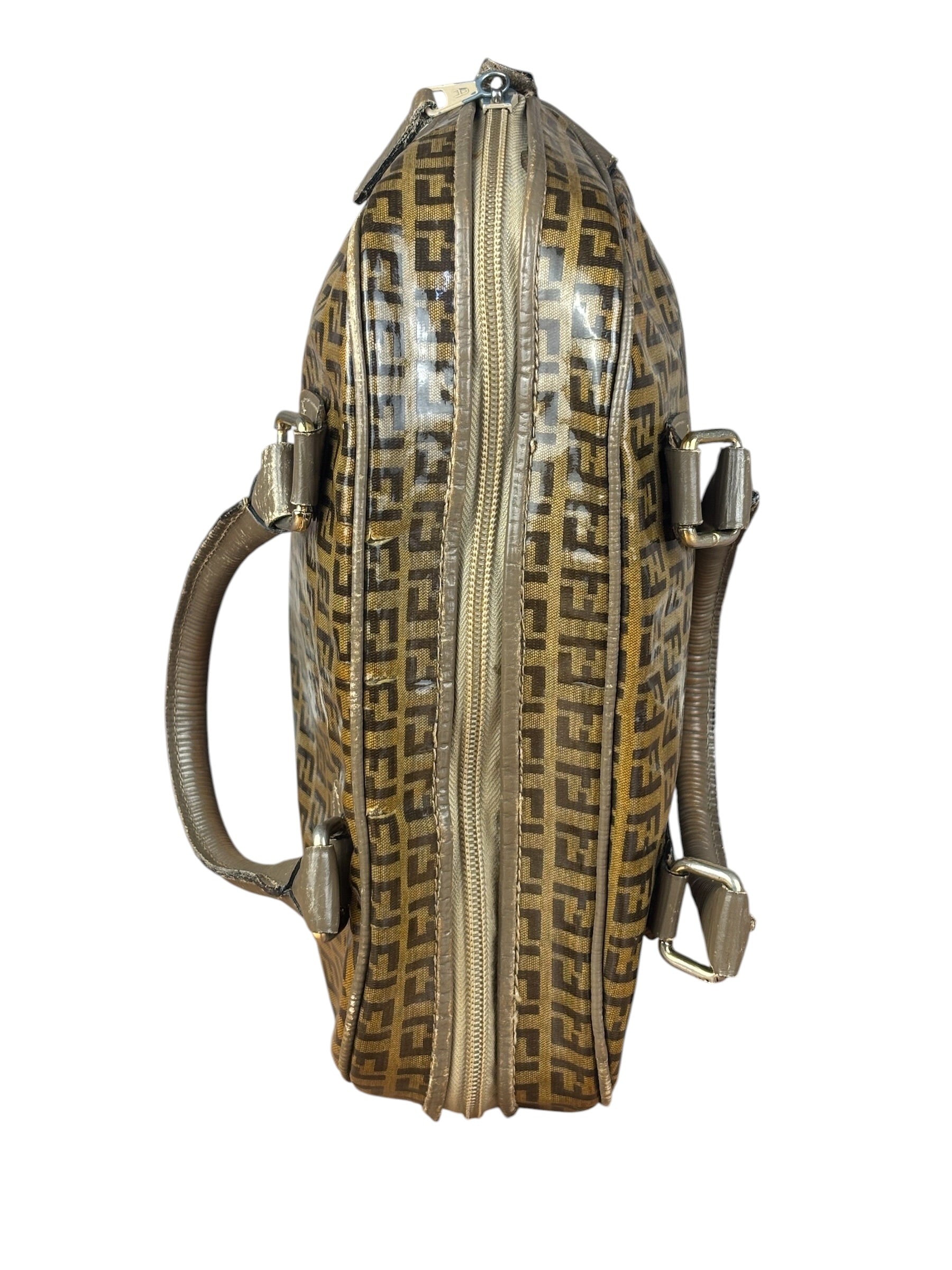 Fendi Vintage FF Brown PVC Handbag