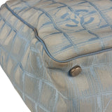 Chanel Blue Leather Trim New Travel Tote Bag 2002