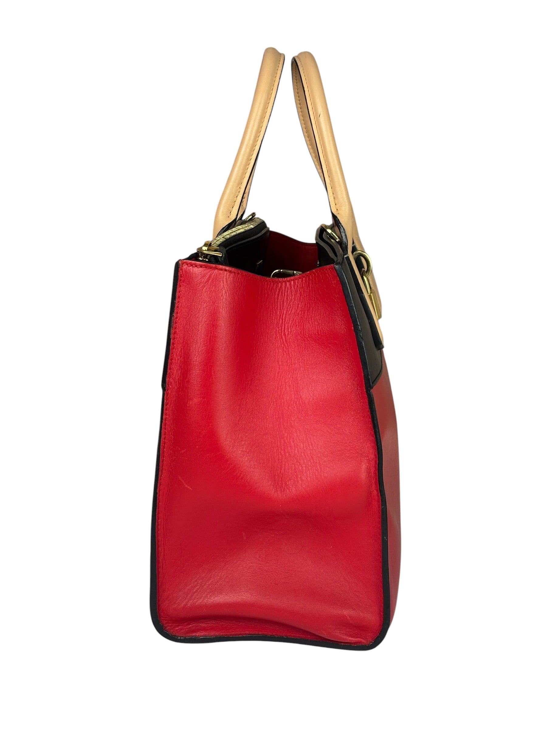 Louis Vuitton Red Leather City Steamer Handbag MM