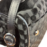 Chanel Black Velvet Leather Trim Kiss-Lock Two-Way Bag 2006