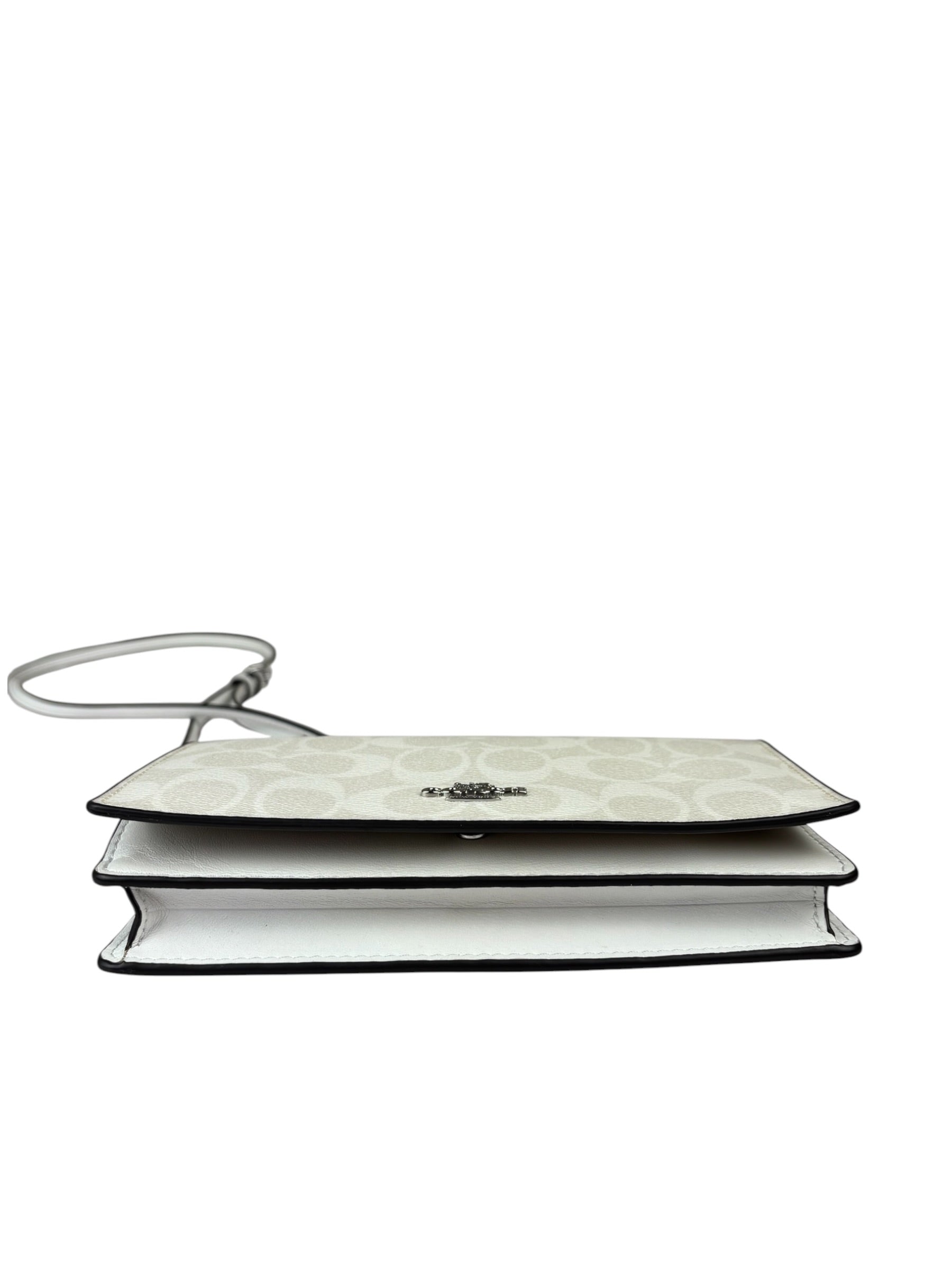 Coach Signature Canvas Anna Foldover Clutch White