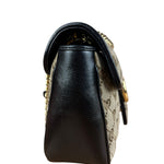 Gucci Beige/Black GG Marmont Shoulder Bag