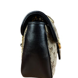 Gucci Beige/Black GG Marmont Shoulder Bag