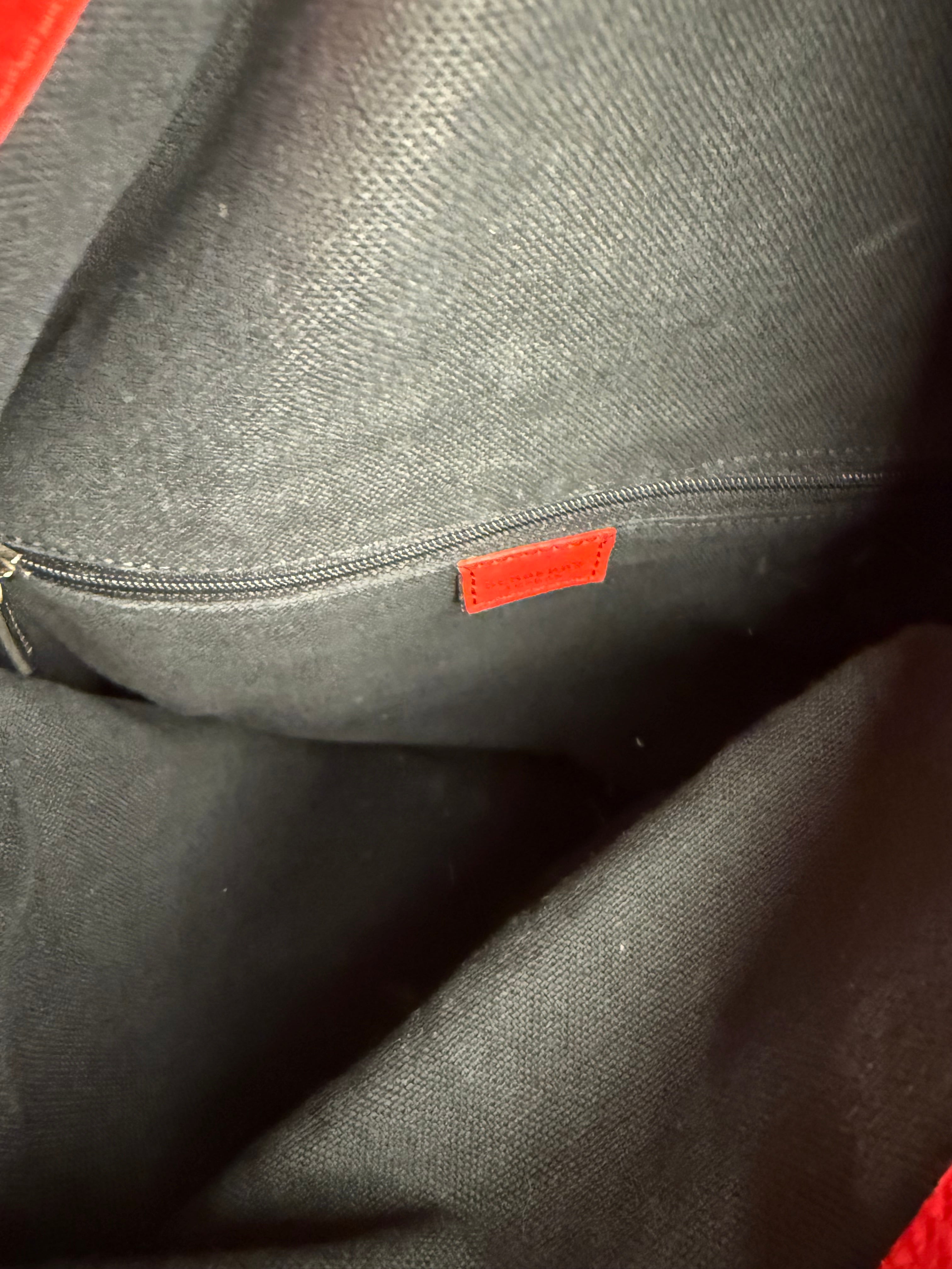 Burberry Red Leather Haymarket Check Shoulder Bag