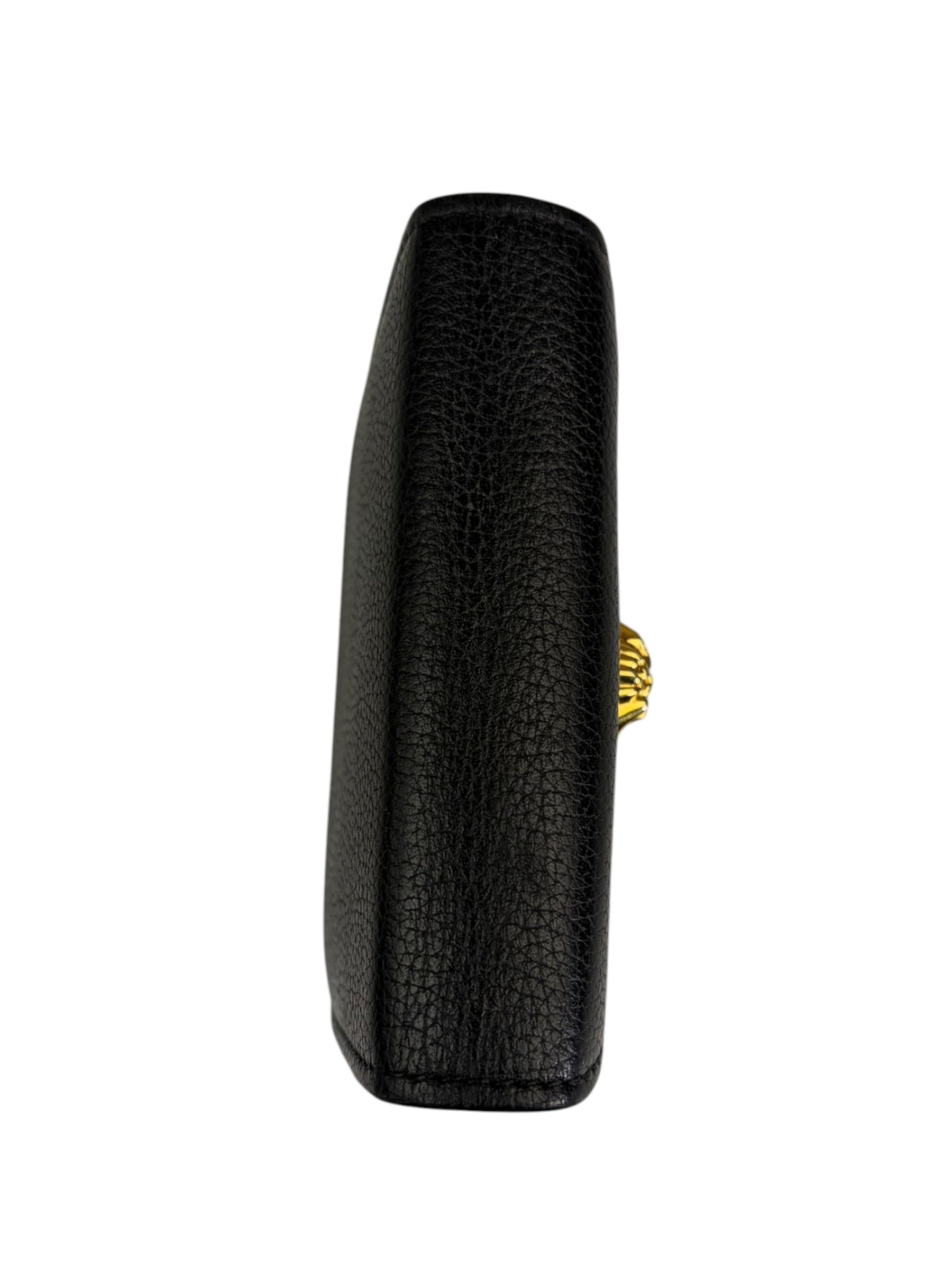 Versace Black Calfskin La Medusa Flap Card Holder