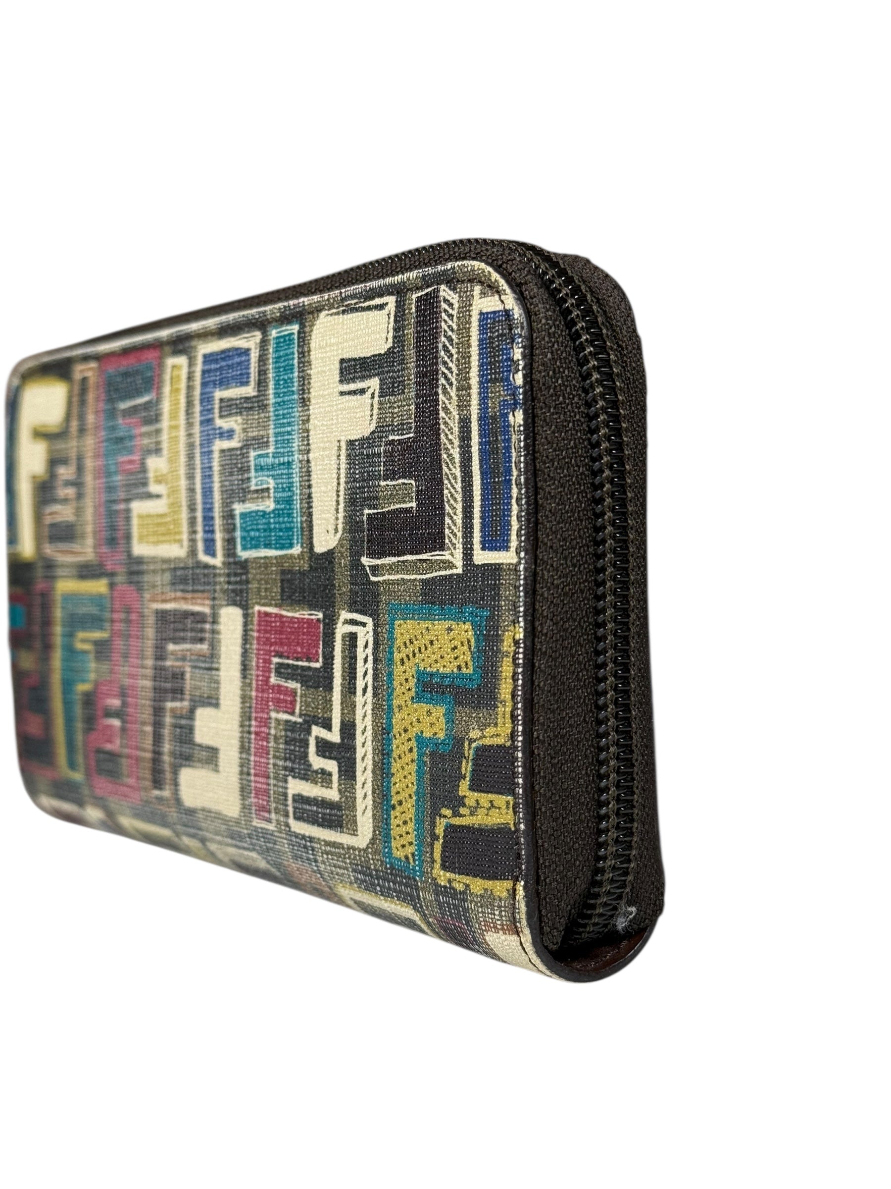 Fendi Zucca Spalmati FF Multicolor Long Wallet
