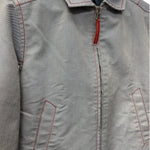 Prada Vintage Blue Striped Canvas Zip Up Collared Jacket