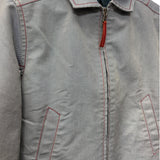 Prada Vintage Blue Striped Canvas Zip Up Collared Jacket