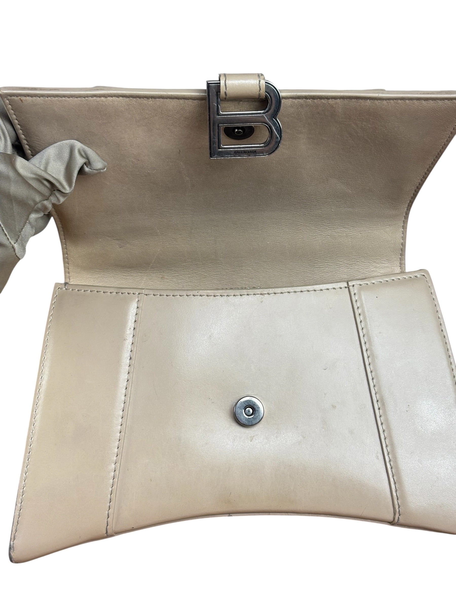 Balenciaga Beige Hourglass Top Handle Bag