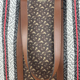 Burberry Leather TB Monogram Stripe E-Canvas Tote Bag