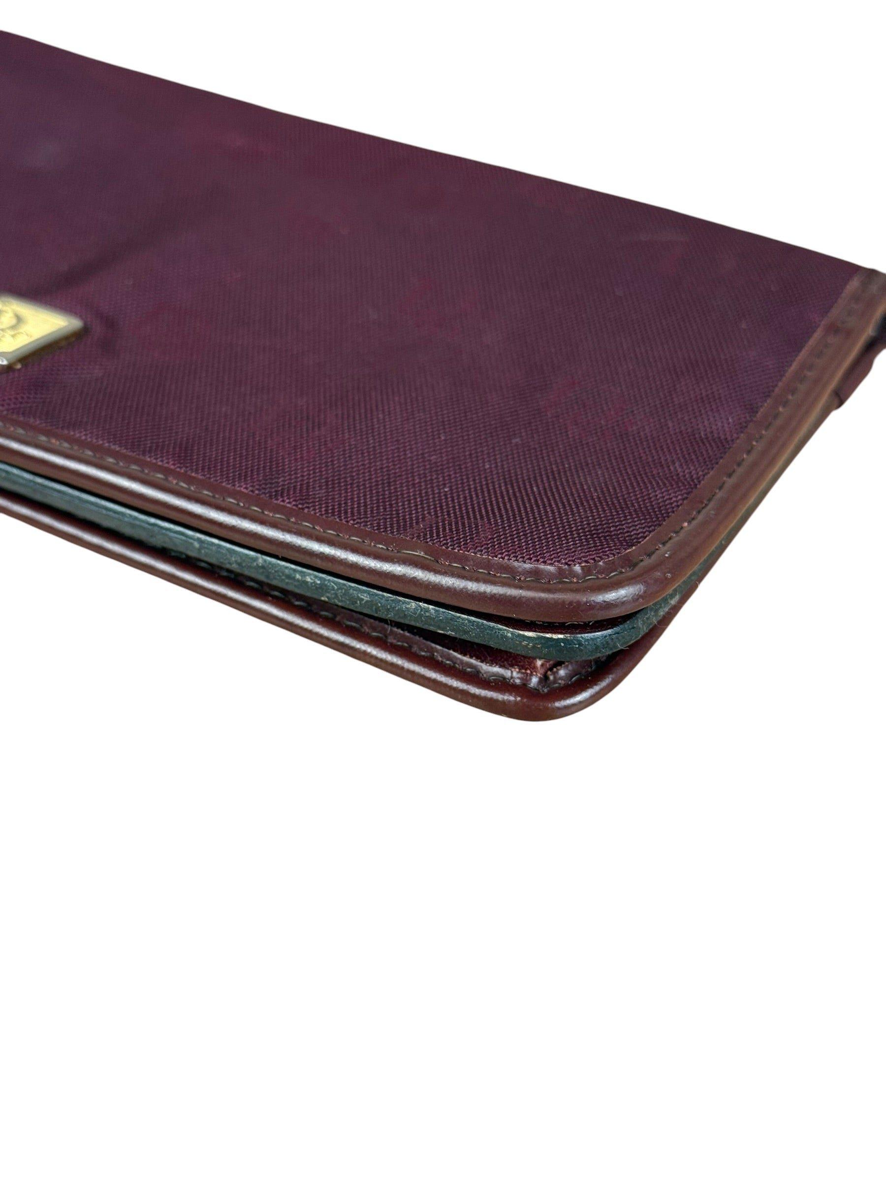 Christian Dior Vintage Canvas Maroon Long Wallet