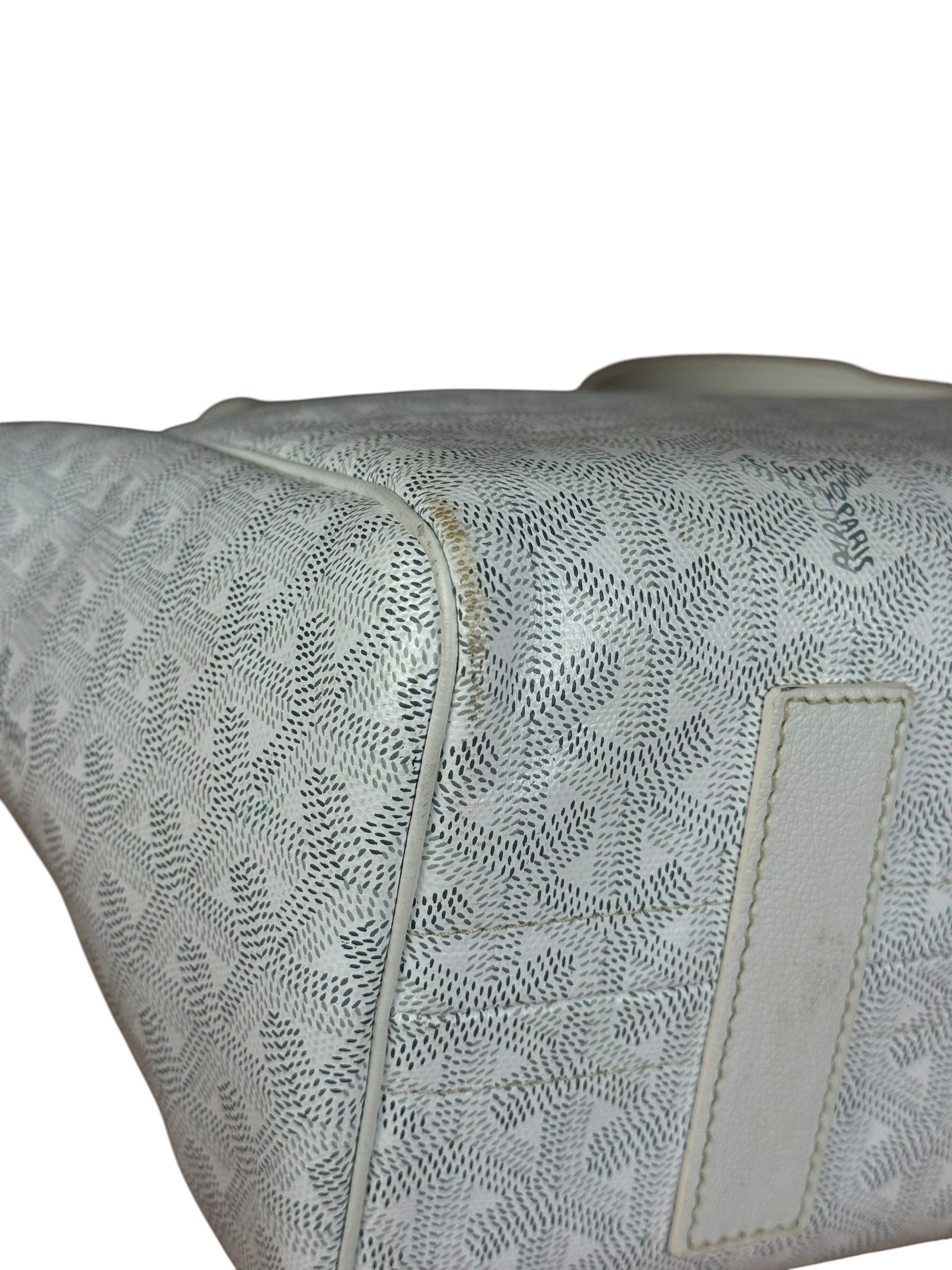 Goyard White Goyardine Sac Rouette PM Shoulder Tote