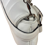 Gucci White Leather Horsebit Shoulder Bag