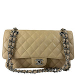 Chanel Beige Quilted Caviar Double Flap 2009