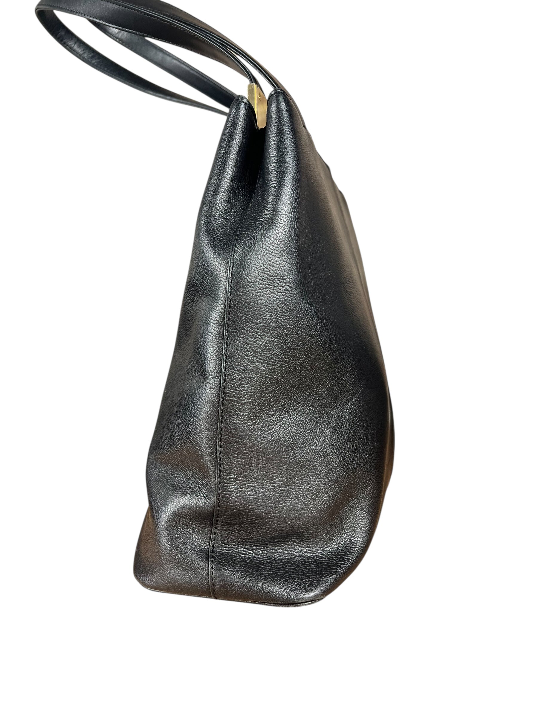 Burberry Black Leather Shoulder Tote