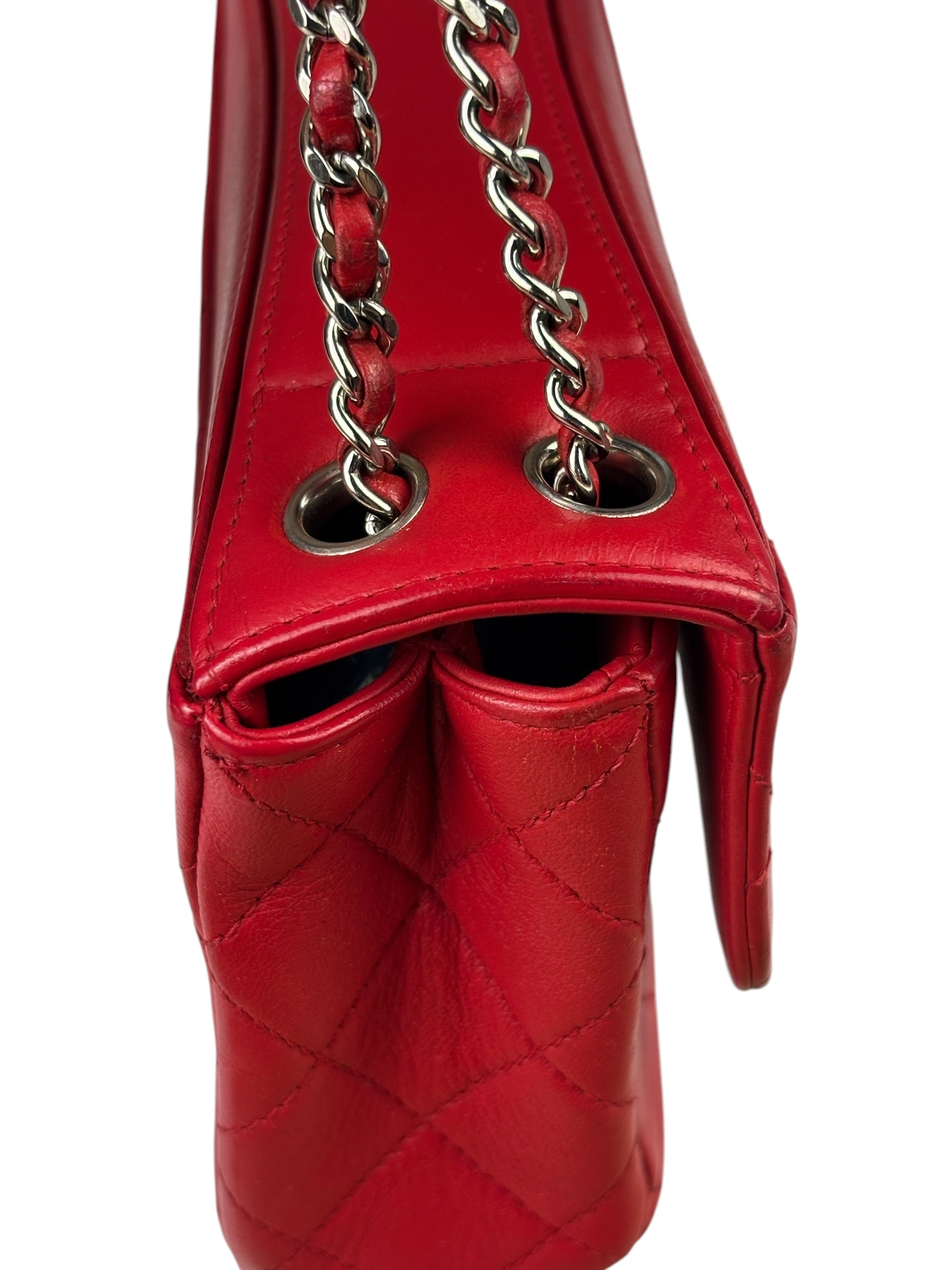 Chanel Red Quilted Leather Shoulder Bag 2016