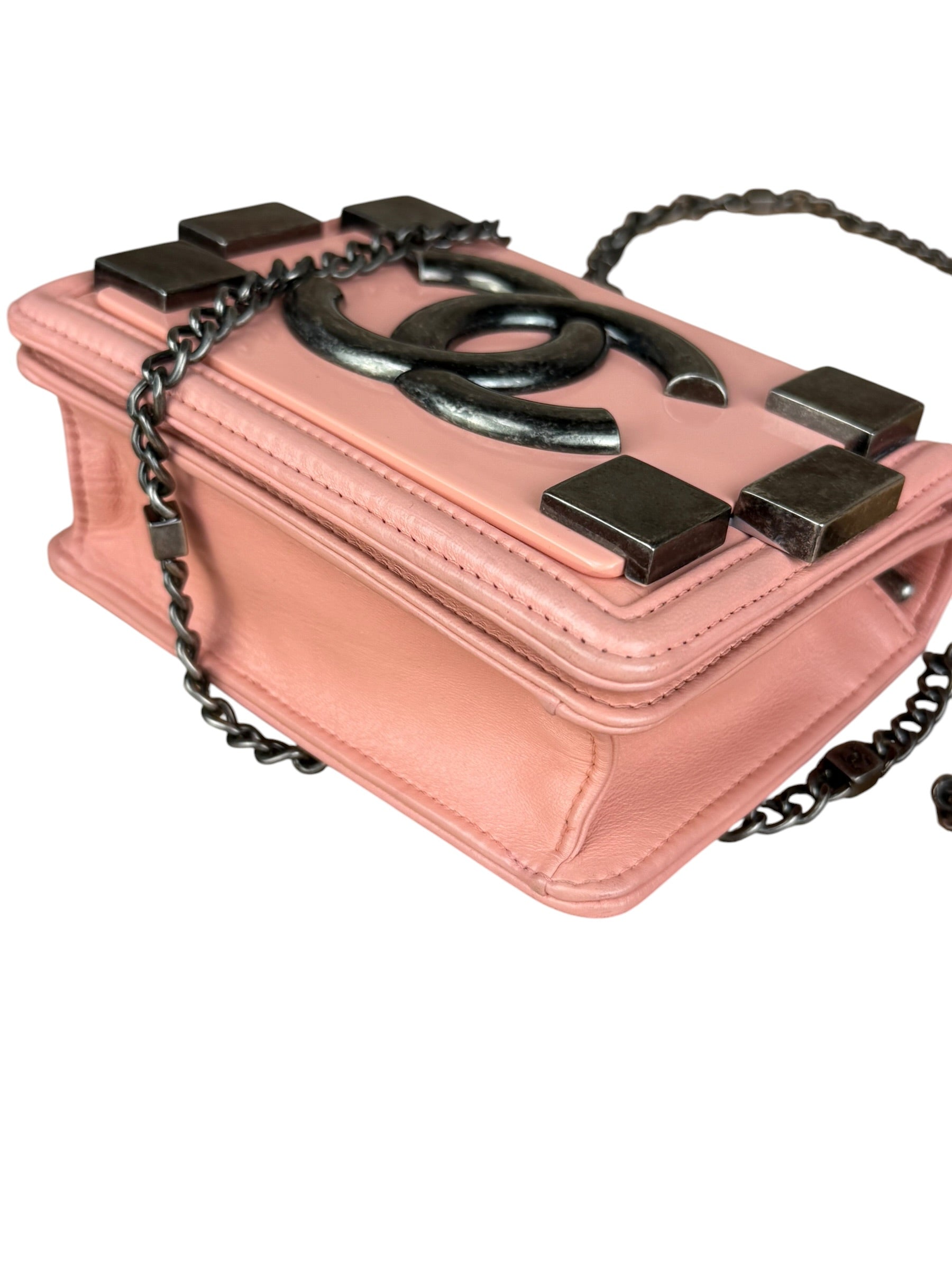 Chanel Pink Mini Boy Brick Chain Flap Bag 2013