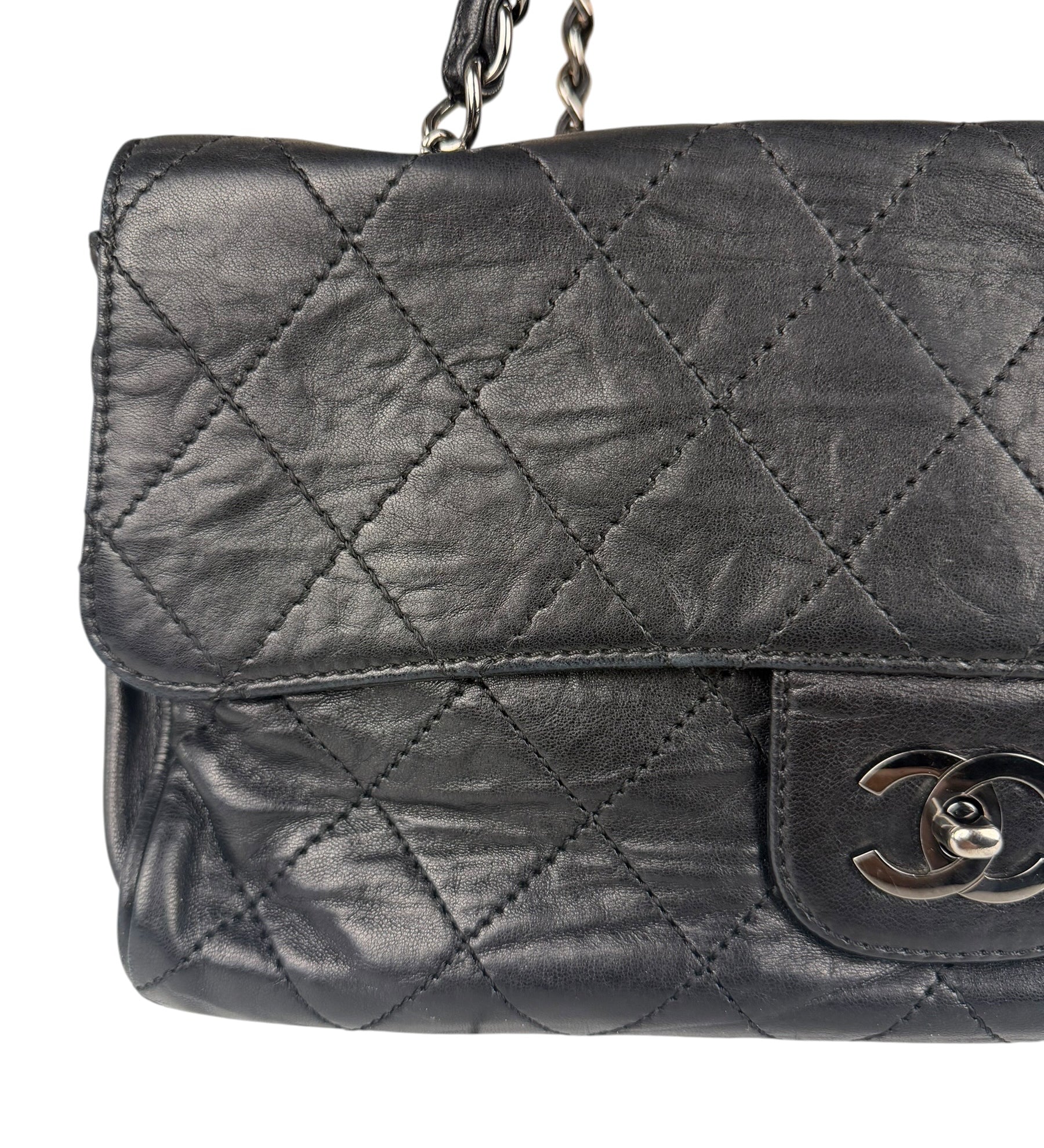 Chanel Black Calfskin Ritz Flap Bag 2007