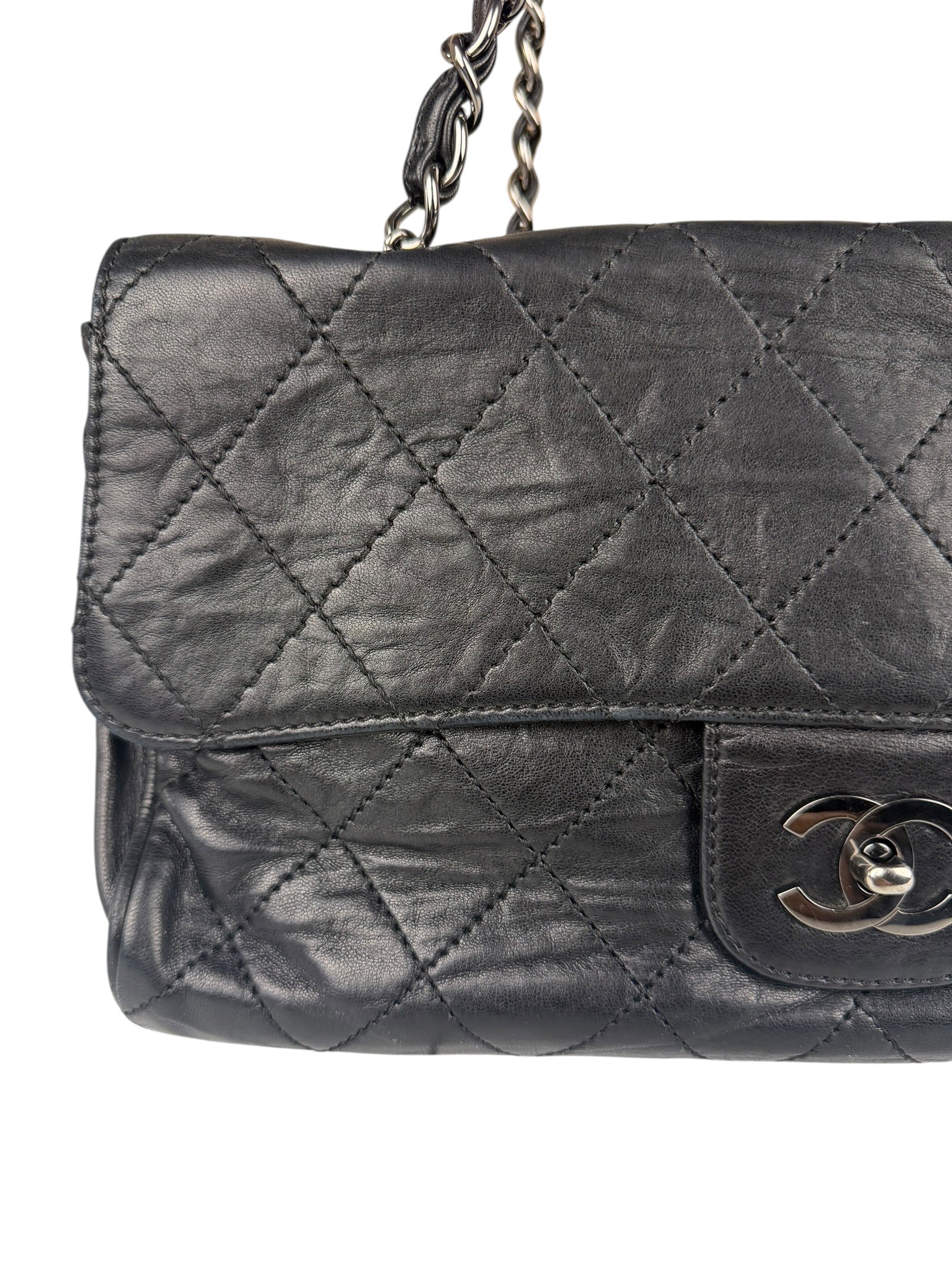 Chanel Black Calfskin Ritz Flap Bag 2007