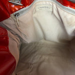 Chanel Red Patent CC Crystal Bon Bon Chain Tote