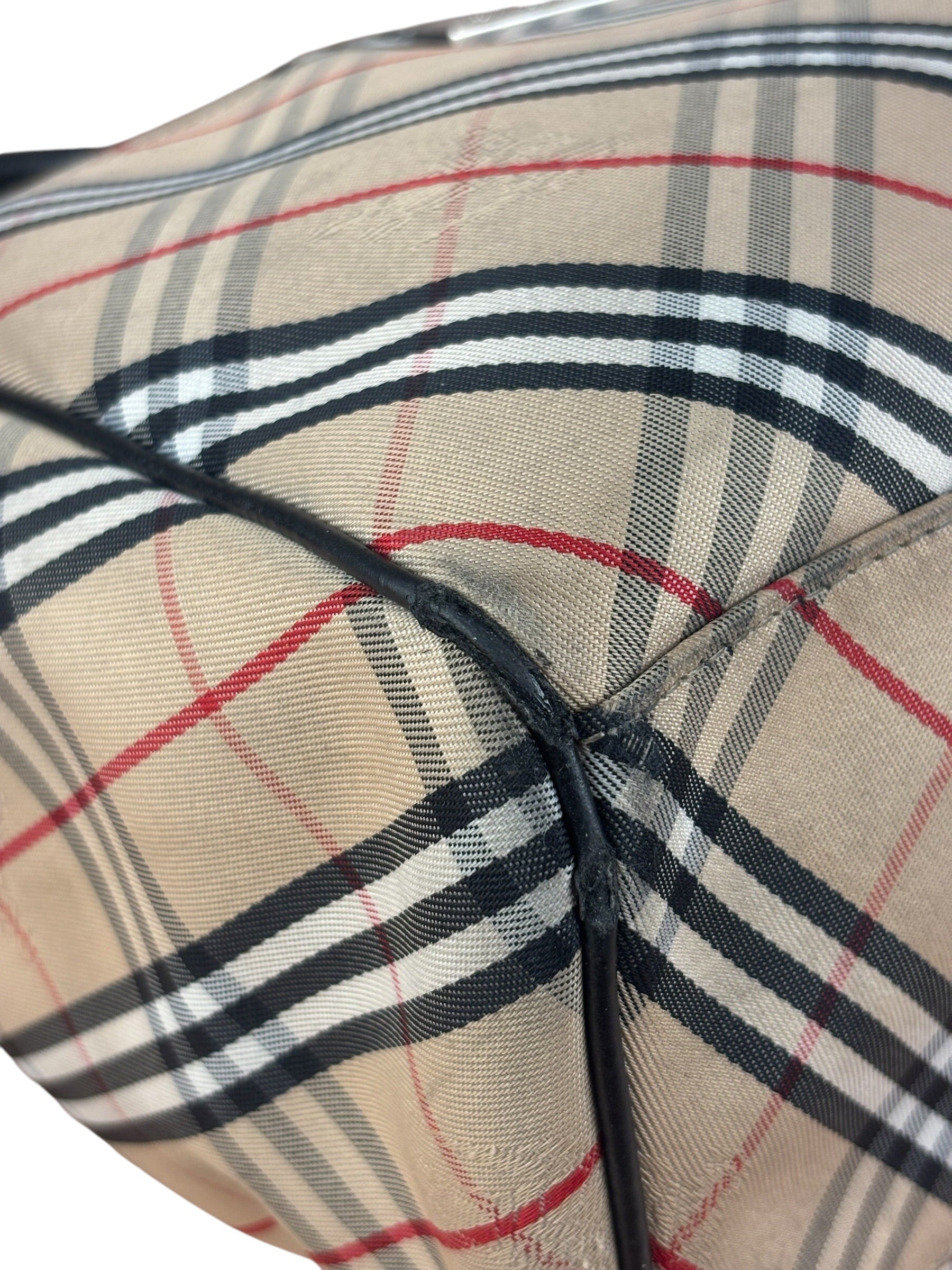 Burberry Vintage Blue Label Nova Check Multi-Pocket Nylon Tote Bag