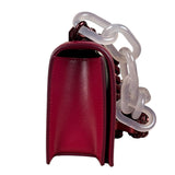 Alexander McQueen Red Leather Mini Jeweled Knuckle Shoulder Bag