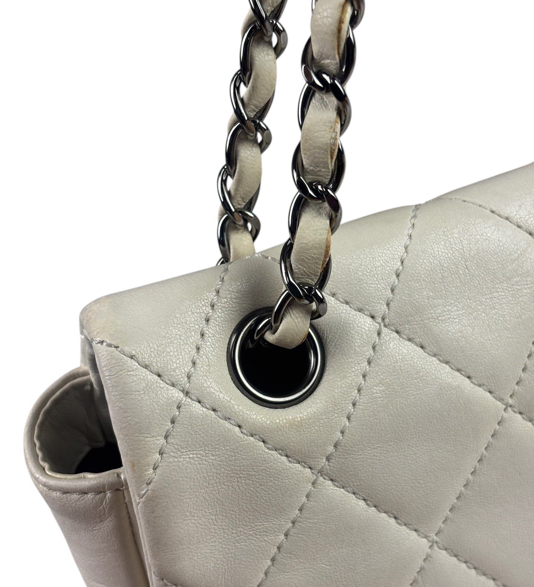 Chanel White Quilted Leather Multi-pocket Flap Bag 2007