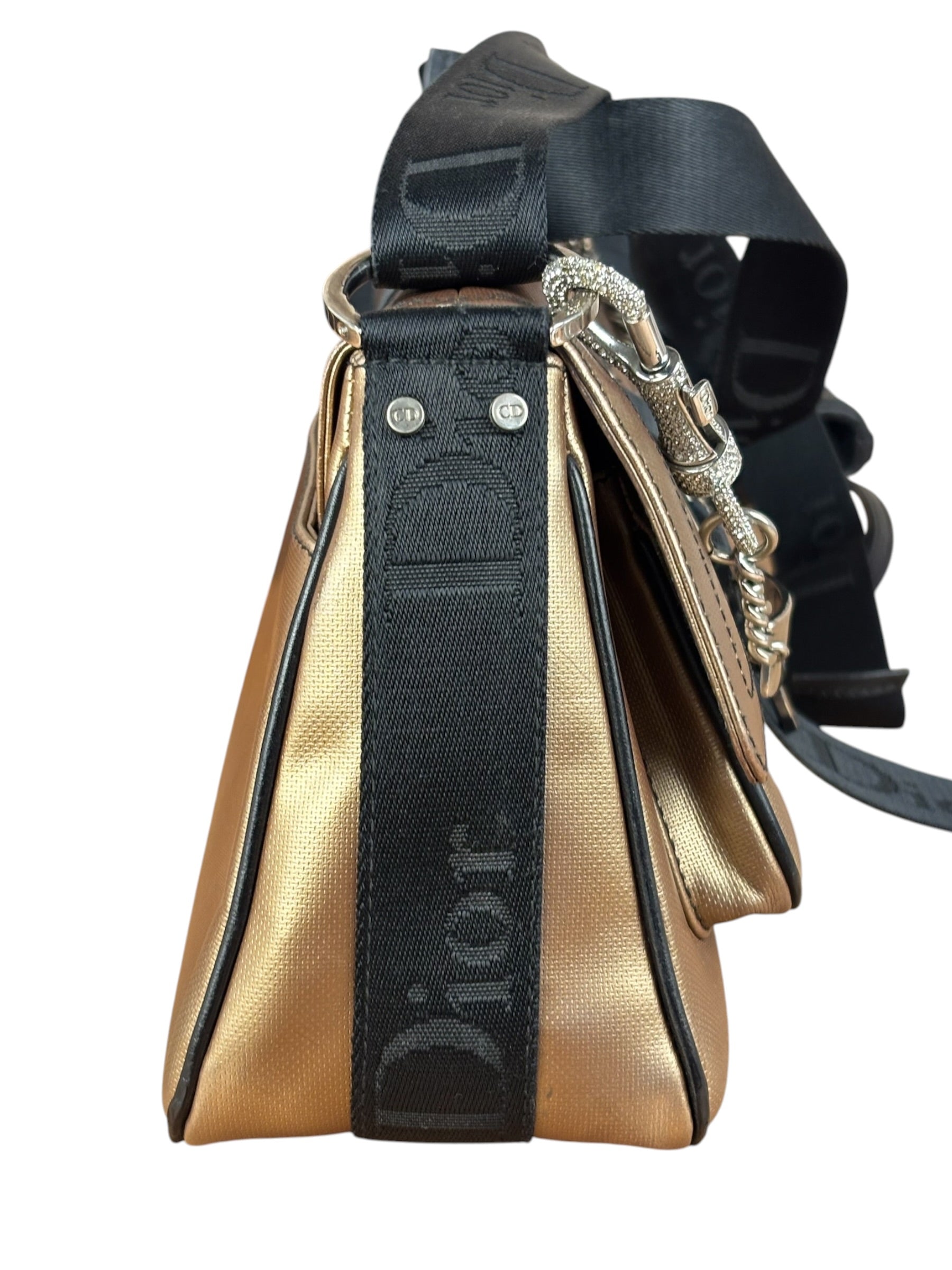 Christian Dior Bronze Coated Canvas Hardcore Shoulder Bag