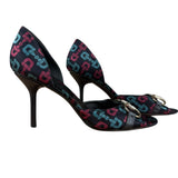 Gucci Vintage Horsebit Open Toe Pumps