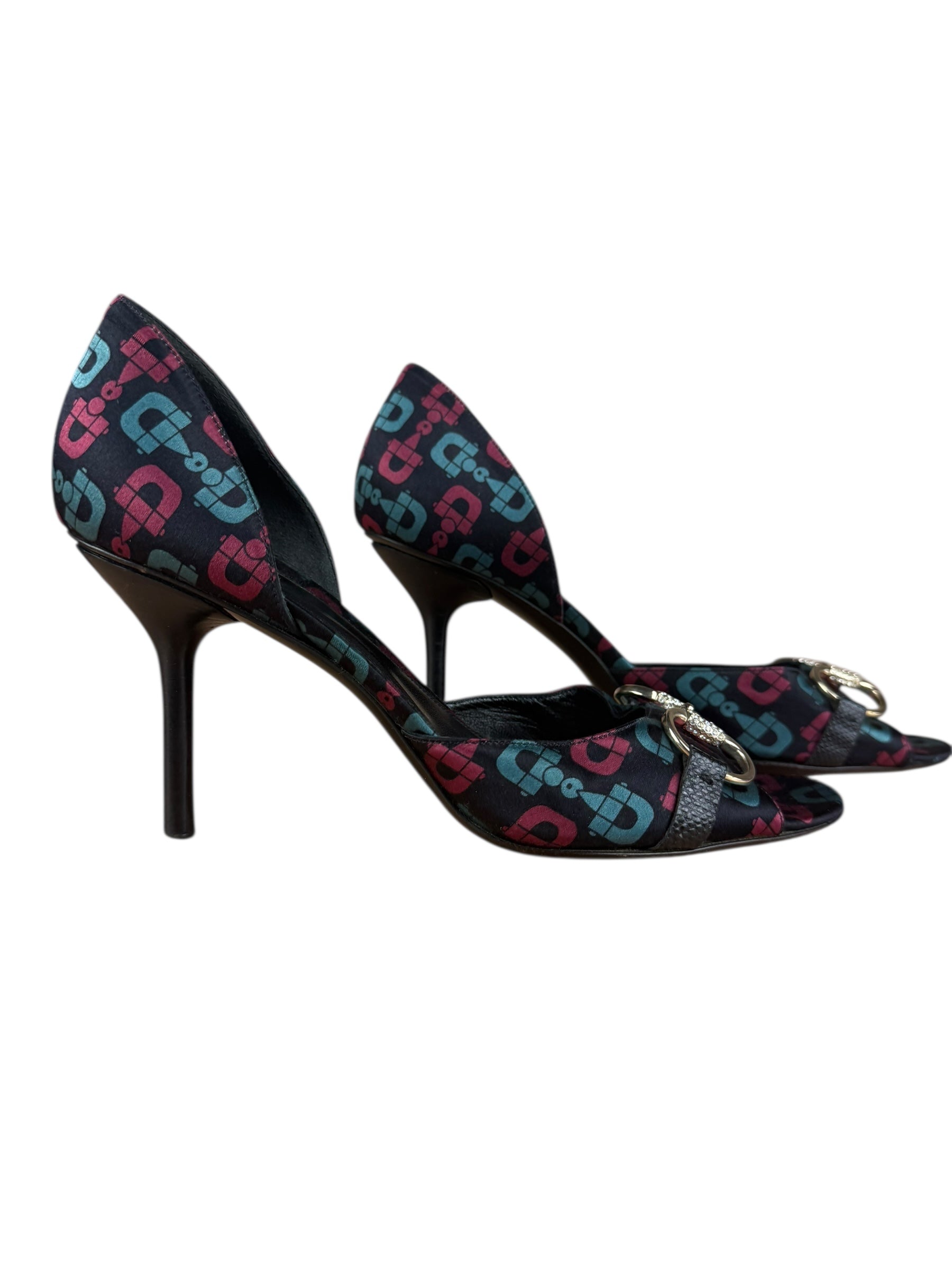 Gucci Vintage Horsebit Open Toe Pumps