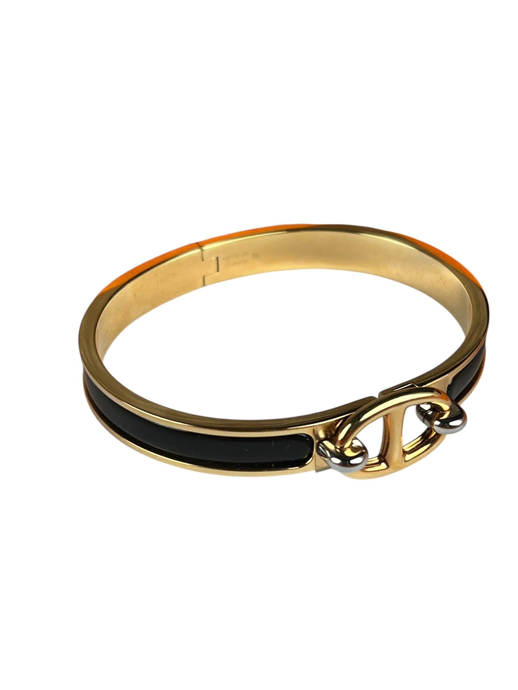Hermes Enamel Mini Clic Chaine D'Ancre Bangle